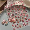 Pegatinas para Uñas de Fuegos Artificiales Perla Brillante de Año Nuevo, Pegatinas Adhesivas para Uñas de Fuegos Artificiales con Brillo Fino Rojo Claro de Concha Brillante DIY