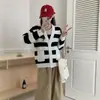 Nueva colección de otoño: Top de mujer con bloques de color estilo francés, inspirado en Chanel, con un elegante diseño de punto a rayas y un suave cárdigan de pelo sintético