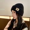 Gorro de punto estilo coreano para otoño e invierno, estilo japonés, sencillo y cálido, de lana, con protección para las orejas y resistente al frío, para montar a caballo 2024