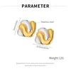 Pendientes Opk Transfronterizos Estilo Simple Europeo y Americano para Mujer Acero Inoxidable Moda Nicho Gama Alta Dos Tonos Geométricos Joyería de Acero de Titanio