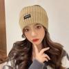 Gorro de cuatro piezas con máscara de oso, gorro de invierno para mujer, bufanda, protección para las orejas, gorro de punto afelpado, cabeza grande Wai, combina con todo, gorro cálido