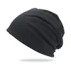 Gorro Unissex de Cor Sólida com Caimento Solto para Clima Frio, Chapéu de Lã Fino de Camada Dupla Fashion Personalizado para Homens e Mulheres, Chapéu Quente Pós-Parto, Gorro de Tricô