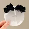 Pinza para el pelo con lazo negro de moda para niñas, Nuevo accesorio para el flequillo estilo princesa con un toque de alta gama, Pinza de garra pequeña