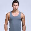 Colete de verão estilo coreano em forma de I de seda gelada sem costura fino para homens, peça única justa, sem mangas, para usar por baixo, esportivo