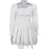 Vestido de Princesa con Mangas Abullonadas Nuevo Verano 2025 Vestido con Encaje en el Pecho Estilo Dulce Elegante Lolita Vestido de Cadera