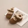 Zapatos antideslizantes de suela blanda para niñas, nueva colección otoño/invierno 2026, forrados de felpa, elegantes zapatos de algodón, zapatos versátiles estilo Birkenstock, zapatos de princesita