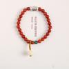 2025 Nuevo Buena Suerte Material de Sichuan Ágata Roja del Sur Tendencia Nacional Nicho Lujo Ligero Temperamento Chalcedony Femenina Candado Xiangyun Ruyi