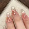 Nuevas Calcomanías para Uñas Esmaltadas Estilo Chino con Diseño de Filigrana, Pasador de Flor Esmaltada, Decoración de Uñas para Usar a Mano, Flores Pequeñas con Borde Dorado