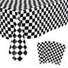 Suministros para Fiesta Temática de Carreras de Amazon Mantel a Cuadros Blancos y Negros para Mesa de Fiesta Decoración de Fiesta Mantel Desechable Mantel de PE