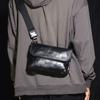Bolsa quadrada pequena personalizada retrô de couro transversal masculina na moda destacável design plissado casual bolsa para celular