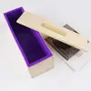 Molde quadrado para sabão artesanal de 1,2 kg, três em um, retangular de silicone mais caixa de madeira coberta com pontos, venda quente