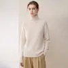 Suéter de cachemira para mujer % cachemira de cabra pura, nuevo suéter de punto cálido casual suelto de cuello alto para otoño e invierno, talla única
