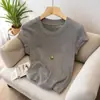 Nueva Camiseta de Color Sólido con Mangas Acampanadas para Mujer Verano 2025 Diseño Superior de Gama Alta Nicho Elegante Único Estilo Corto