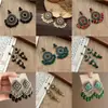 Estilo Año Nuevo 2026 Estilo Old Money Estilo Palacio Pendientes Largos con Borla y Pedrería para Mujer Pendientes de Estilo Étnico Vintage