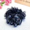 Elástico de Cabelo de Luxo, Flor, Prendedor de Cabelo da Moda, Acessórios de Cabelo com Elástico, Prendedor de Cabelo de Malha Dupla Camada, Prendedor de Cabelo de Organza