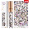 Maquillaje transfronterizo estrella de cinco puntas corazón lentejuelas gel sombra de ojos maquillaje de sirena gel de brillo sin pegamento lentejuelas para uñas