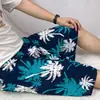 Pantalones de Pijama para Hombre Verano Delgados Algodón Seda Shorts para Casa Sueltos Cinco Puntos Pantalones Grandes Ropa Exterior Algodón Artificial Pantalones de Playa