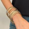 Pulsera de aleación de estilo étnico transfronterizo vintage ancha traje para mujer pulsera dorada lisa pulsera juego de diez piezas