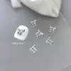 1000 Piezas de Decoraciones de Moños para Uñas de Aleación Mixta, Moños de Cinta Huecos, Pedrería Plateada para Uñas, Al por Mayor