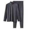 Tejido de Primavera Madre de Mediana Edad y Mayor Camisa Base Catiónica Otoño e Invierno Ropa y Pantalones de Otoño para Mujer Ropa Interior Térmica Engrosada de Cuello Alto para Personas Mayores