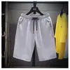 Pantalones Casuales de Verano para Hombre, Estilo Nuevo, Cintura Elástica, Transpirables, Delgados, Corte Holgado, Shorts de Playa de Cinco Puntos para Hombre