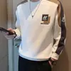 Sudadera de Patchwork para Hombre Otoño/Invierno 2026 Nueva Tendencia Elegante de Alta Gama Casual Marca Cuello Redondo Camiseta Básica