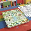 Novo produto transfronteiriço: 10 folhas/pacote de papel para procurar e colorir com tema de floresta tropical, divertido papel de desenho educativo com rabiscos desenhados à mão