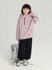 Pudding Haru Ropa Infantil Tops 2025 Otoño e Invierno Nuevo Estilo Deportivo Sudadera con Capucha de Punto para Niñas, Color de Contraste, Terciopelo