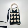 Bolsa Mini para Teléfono Móvil Color Dopamina Bolsa Tejida Xiaozhong Coreana Combinable de Un Hombro Cruzada Monedero Bolso de Mano