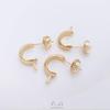 Aretes en Forma de C Chapados en Oro de 14K Conservación del Color Engaste de Perlas de Medio Orificio Tachuelas para Oreja Hechas a Mano DIY Aretes de Perlas Materiales de Joyería Accesorios