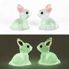 Pingente de boneca luminosa - coelho de orelhas pequenas musgo micro paisagem ornamentos ornamentos criativos joias tecnologia de resina