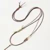 Nuevo cordón para colgante de madera de ala de pollo estilo minimalista chino, cordón de cuero encerado tejido a mano, cordón de collar con colgante de jade ajustable