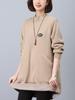 Sudadera de cuello alto medio con forro polar para mujer Otoño e Invierno 2024 Nueva Madre Suelta Interior Sudadera Falda Vestido Midi