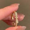 Anillo abierto ajustable de diamante de mariposa para niñas, lujo ligero, versátil, nicho, de alto sentido, anillo para novias, pulsera nueva
