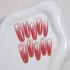 Uñas postizas color rosa palo ojo de gato esmalte en gel para uñas temple electrochapado manicura francesa puntas de uñas color base pegatinas para decoración de uñas