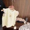 Chaleco de Rayas sin Mangas para Bebé Niña Camiseta Fina de Verano con Mangas Volantes de Encaje para Bebé Niña Mujer 0016A052