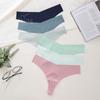 Tanga sexy europeia e americana plus size sem costura de seda gelo fina calcinha cintura baixa fundo de algodão respirável para mulheres