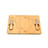 Set de 4 Cuchillos para Queso de Acero Inoxidable Transfronterizo Caja de Regalo Tabla de Cortar de Bambú Tabla para Queso Tabla de Cortar Juego de Caja de Regalo de Producto de Bambú