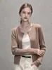 Cardigan de Tricô de Manga Longa Estilo Old Money para Mulheres Roupa de Outono Início de Temporada Lindo Top Suéter 25796