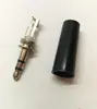 Suministros del Fabricante Enchufe y Toma de Auriculares de 3.5 mm, Cable de Soldadura de Tres Secciones Estéreo de 3.5, Tubo de Tapa Redonda Negra Cáscara Dura