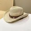 Viaje de Verano Sanya Sombrilla Sombrero de Paja Estilo Étnico para Mujer Sombrero de Playa para Vacaciones Retro Británico Panama Jazz Sombrero Tendencia