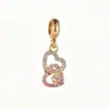 Pulseira Pingente Dia dos Namorados DIY Pingente Colar Coração com Coração Pulseira Acessórios DIY com Contas Amor Transfronteiriço Joia de Mão