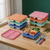 Contenedores de Acero Inoxidable para Snacks con Tapas de Silicona, Cajas de Snack Bento a Prueba de Fugas, Contenedores de Metal Reutilizables con Múltiples Compartimentos para Almuerzo, Aptos para Lavavajillas, Almacenamiento de Alimentos para Preparación de Comidas, Trabajo y Viajes