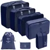 Set organizador de viaje premium, incluye 11 piezas: bolsas para guardar ropa, bolsas con cordón, bolsas para cosméticos y artículos de tocador, y bolsas de malla plegables para almacenamiento