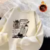 Sudadera de Dibujos Animados Americanos Vibe para Hombres y Mujeres Holgada Retro Top Básico de Principios de Otoño Ropa de Pareja Chaqueta Gruesa con Forro Polar