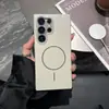 Adecuado para Samsung S26Ultra Funda Magnética para Teléfono S23U Tacto de Piel Mate Anticaídas A57 Funda Protectora A07 Transfronterizo
