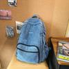 Mochila Estilo Perezoso Transfronteriza para Estudiante Universitario Mochila de Lona de Mezclilla Lavada Retro Nueva Estilo Coreano 2026 Mochila para Mujer