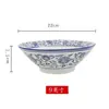 Tigela de porcelana azul e branca cerâmica doméstica porcelana azul e branca cerâmica ramen tigela de macarrão com sopa de carne macarrão pequeno de Chongqing tigela de ramen de Lanzhou
