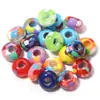 Contas de Ábaco Acrílicas Coloridas Gelatina Floral 14mm Furo Grande Contas Soltas DIY Corrente para Celular Pingente para Carro Acessórios