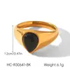 Anillo Retro Francés de Acero Inoxidable y Piedra Natural, No se Desvanece, Femenino, Anillo de Acero de Titanio de Alta Gama, Joyería Transfronteriza